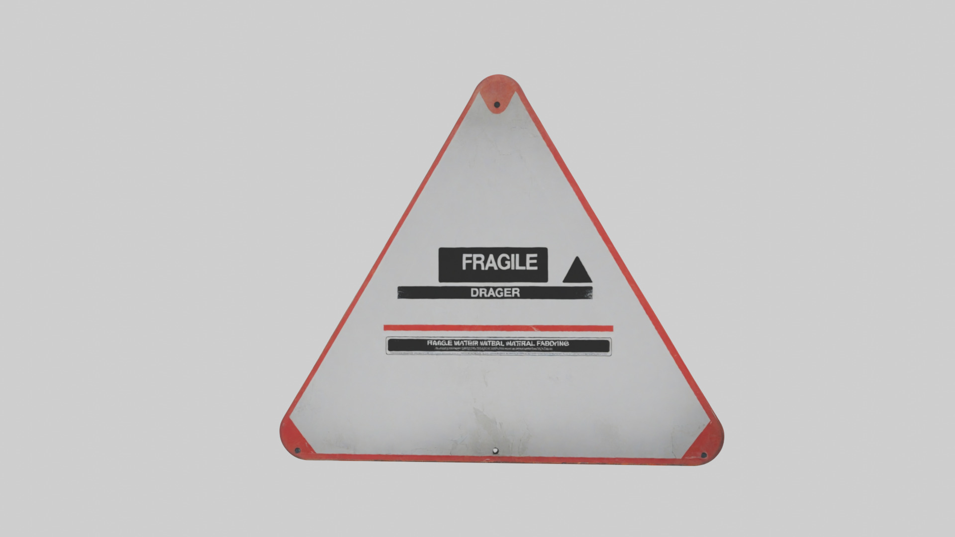 Fragile Material Handling Danger Sign model Low-poly 3D model_12