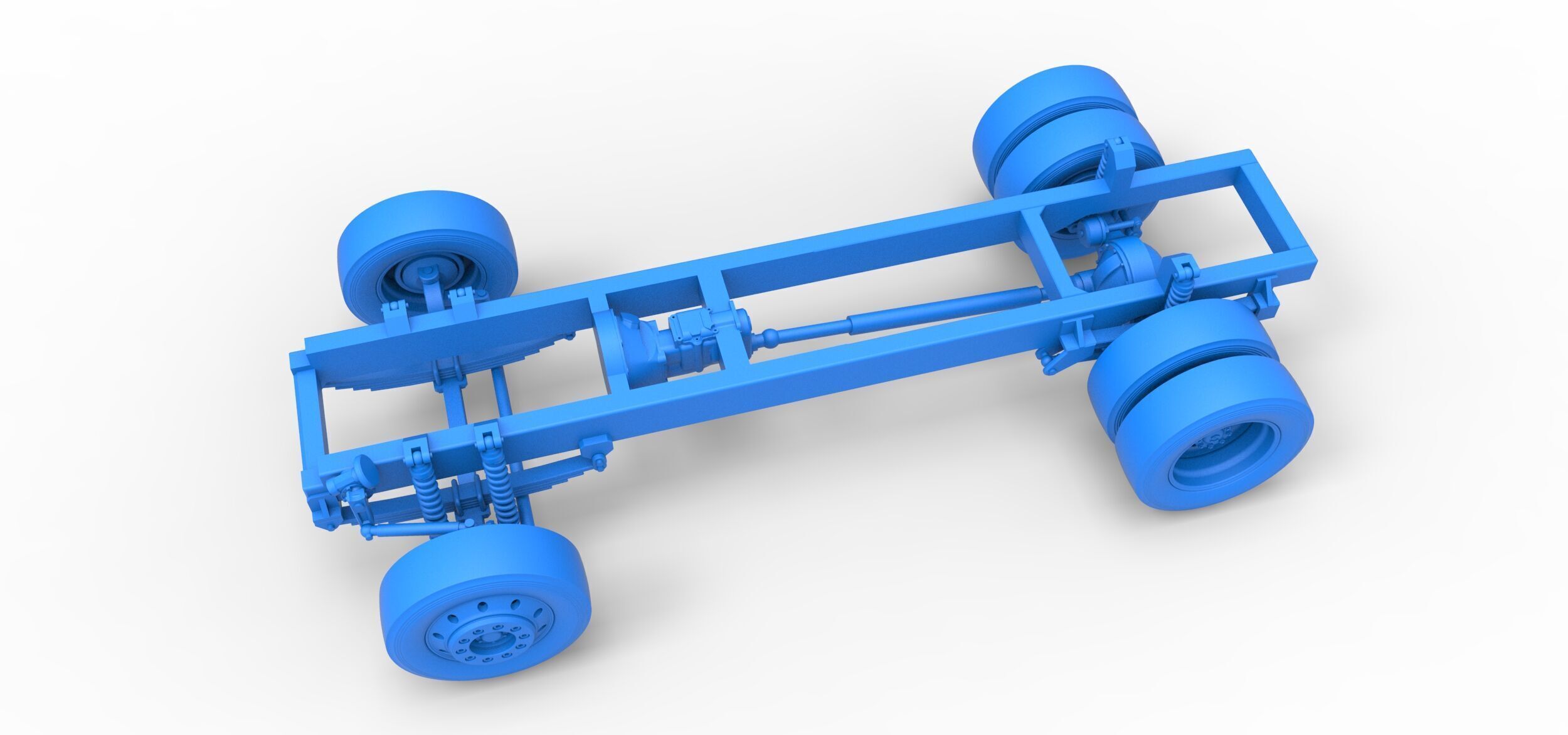 Chassis of Big Rig Racing Semi truck Scale 1 to 25 3D print model_14
