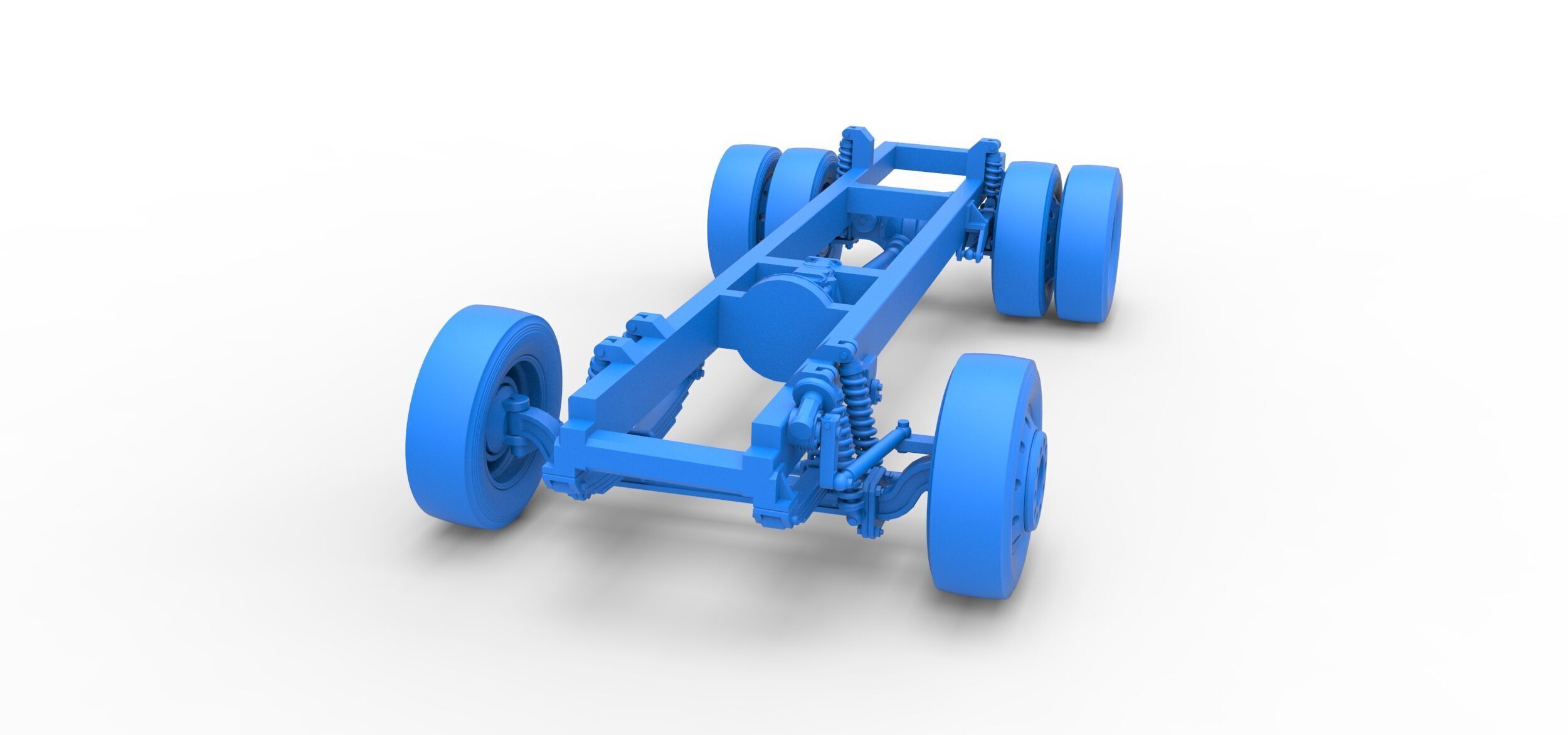Chassis of Big Rig Racing Semi truck Scale 1 to 25 3D print model_16