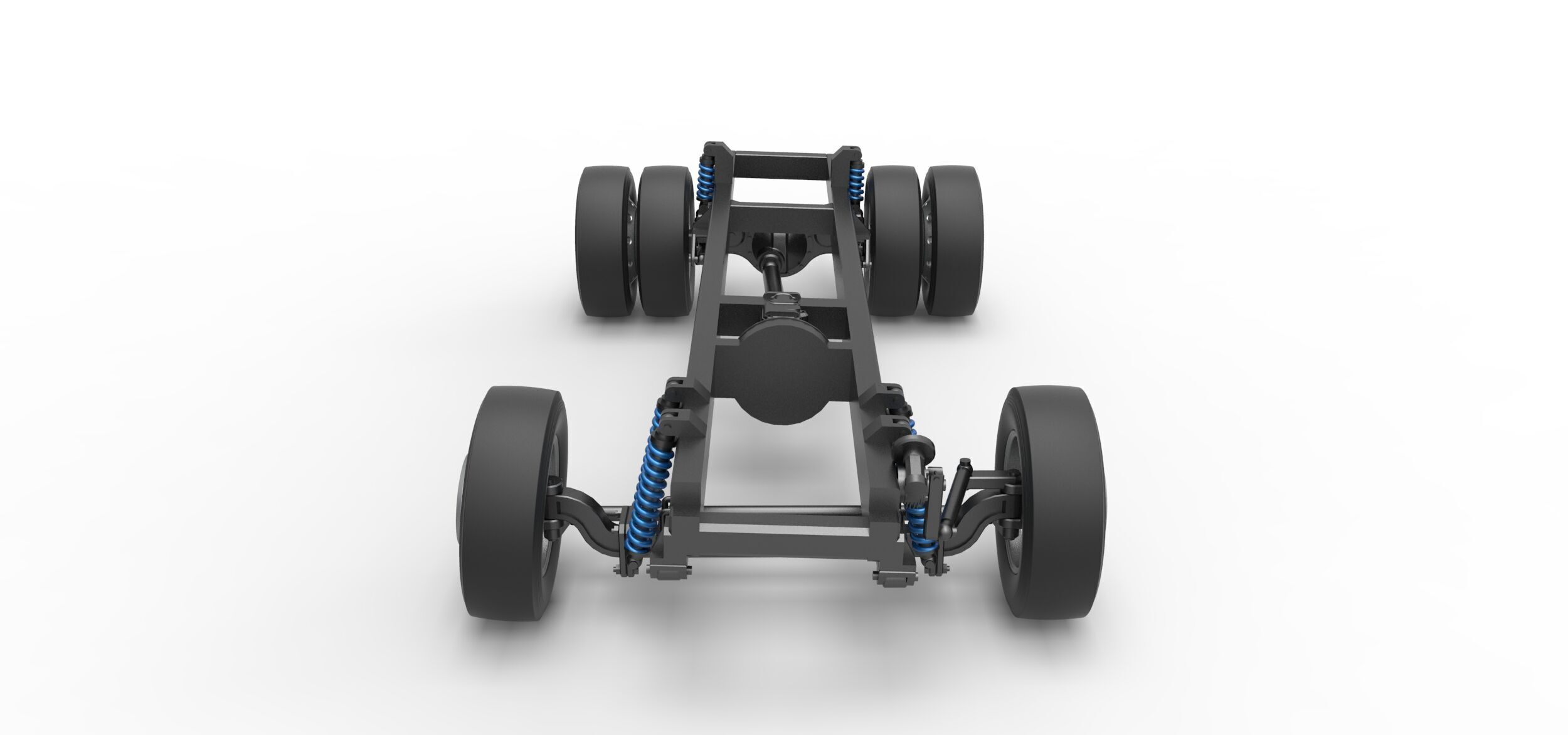 Chassis of Big Rig Racing Semi truck Scale 1 to 25 3D print model_5