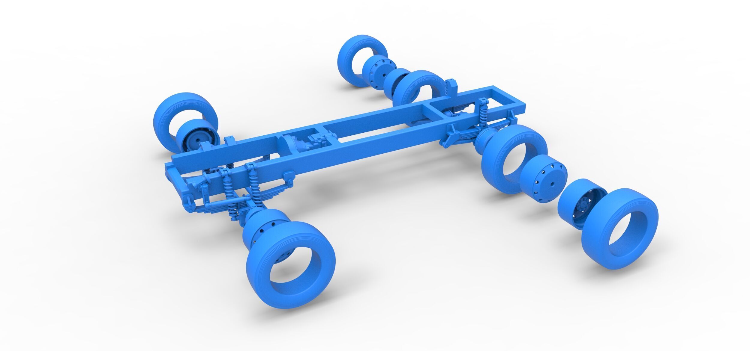 Chassis of Big Rig Racing Semi truck Scale 1 to 25 3D print model_27