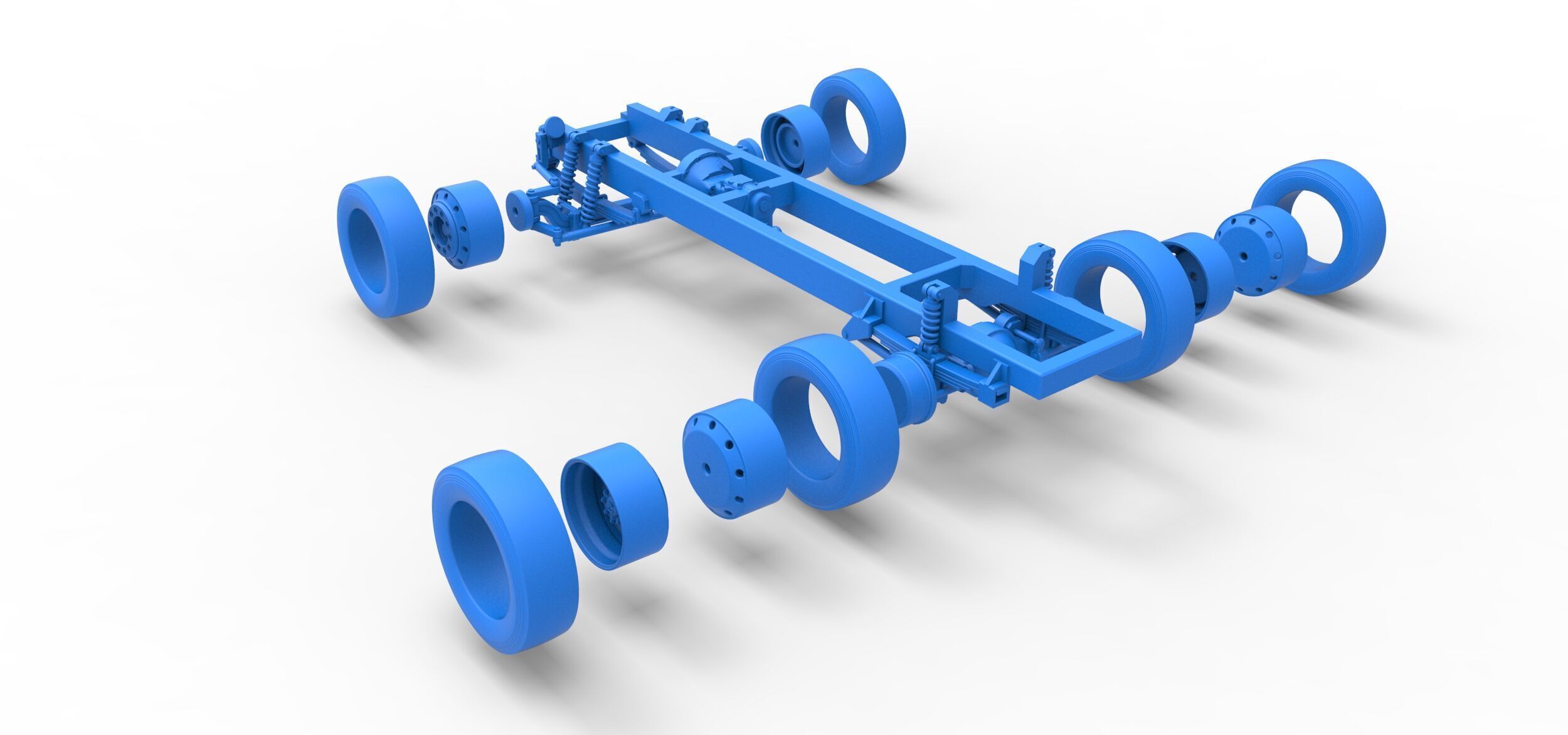 Chassis of Big Rig Racing Semi truck Scale 1 to 25 3D print model_28