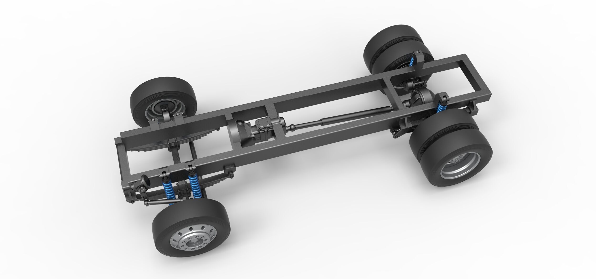 Chassis of Big Rig Racing Semi truck Scale 1 to 25 3D print model_1