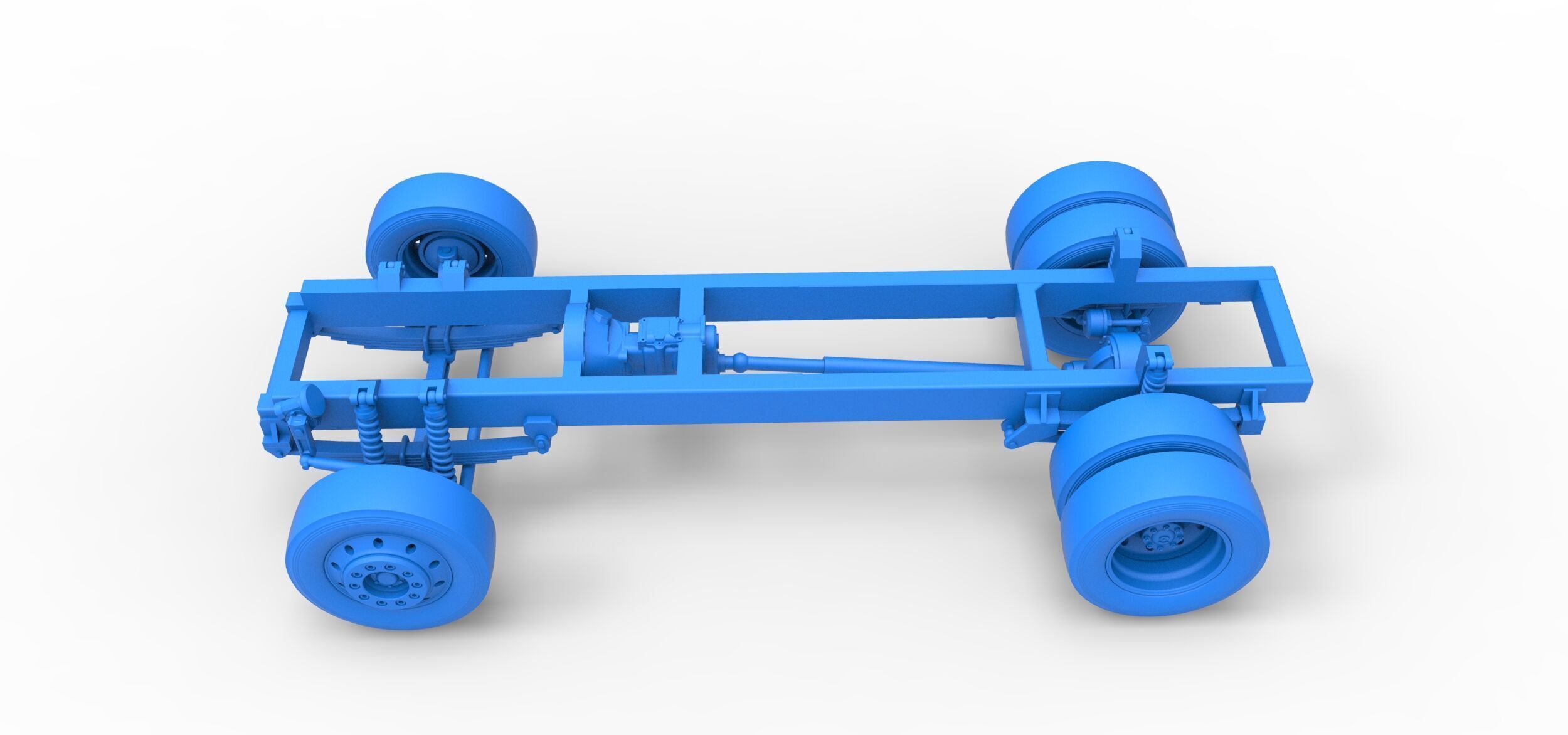 Chassis of Big Rig Racing Semi truck Scale 1 to 25 3D print model_20