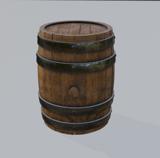 Barrel High Poly Free 3D model_1
