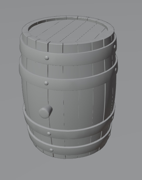 Barrel High Poly Free 3D model_2