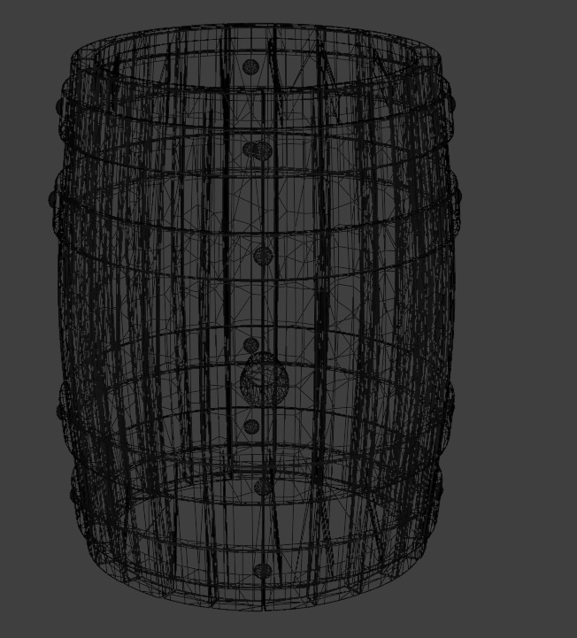 Barrel High Poly Free 3D model_3