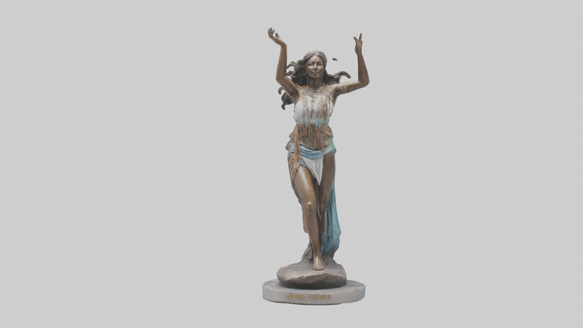 Free Spirit Rising statue model Low-poly 3D model_14