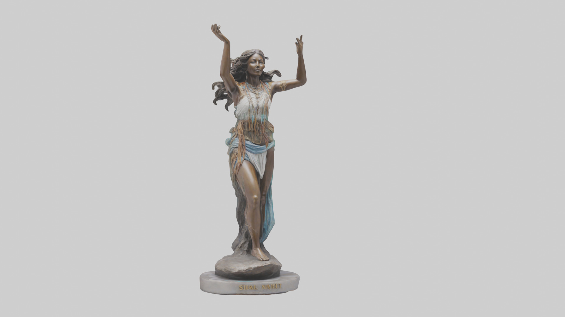 Free Spirit Rising statue model Low-poly 3D model_18