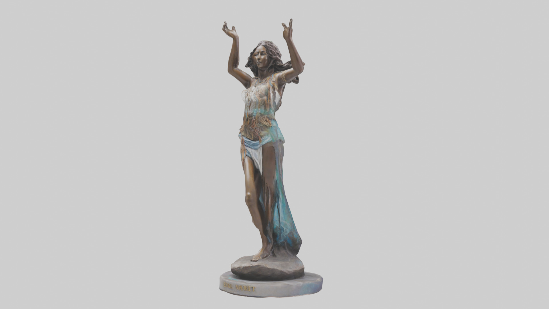 Free Spirit Rising statue model Low-poly 3D model_9