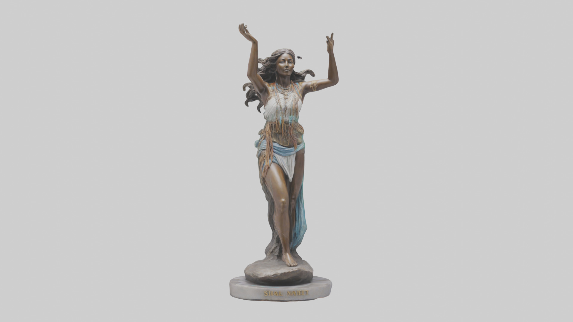 Free Spirit Rising statue model Low-poly 3D model_19