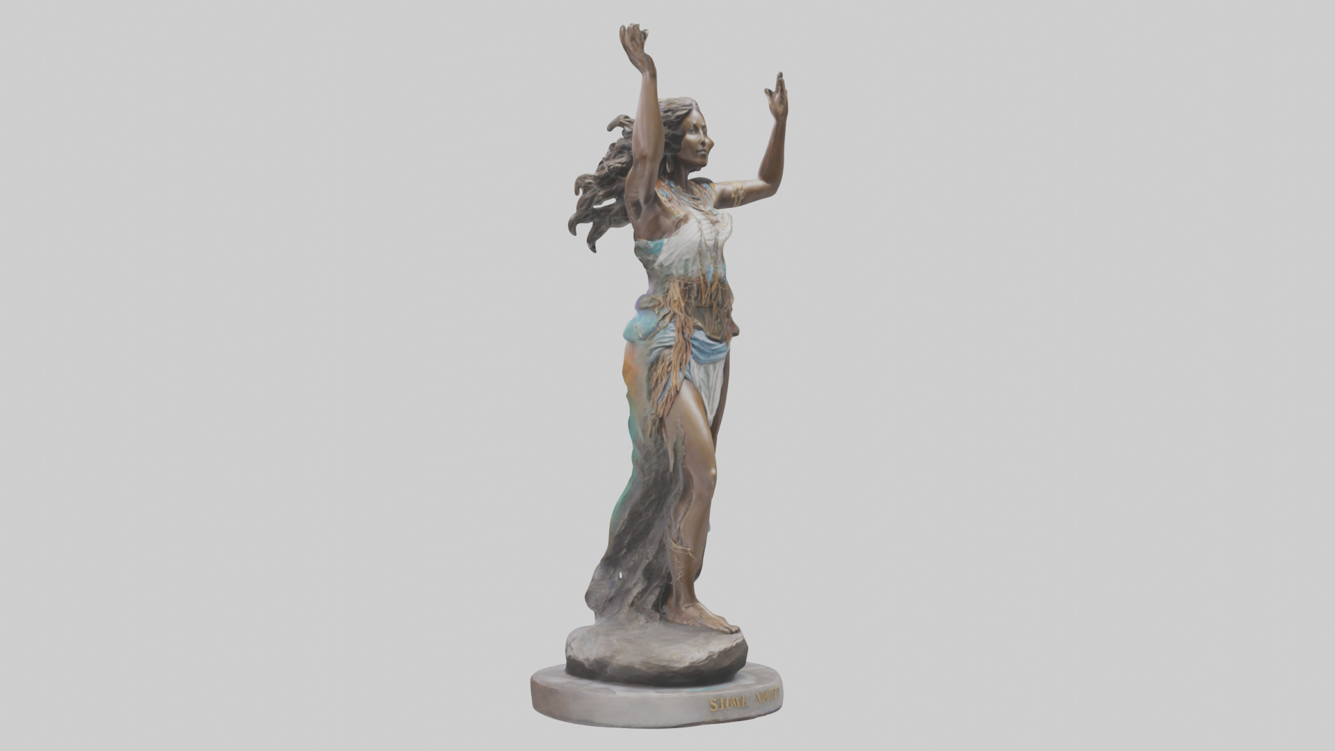 Free Spirit Rising statue model Low-poly 3D model_16