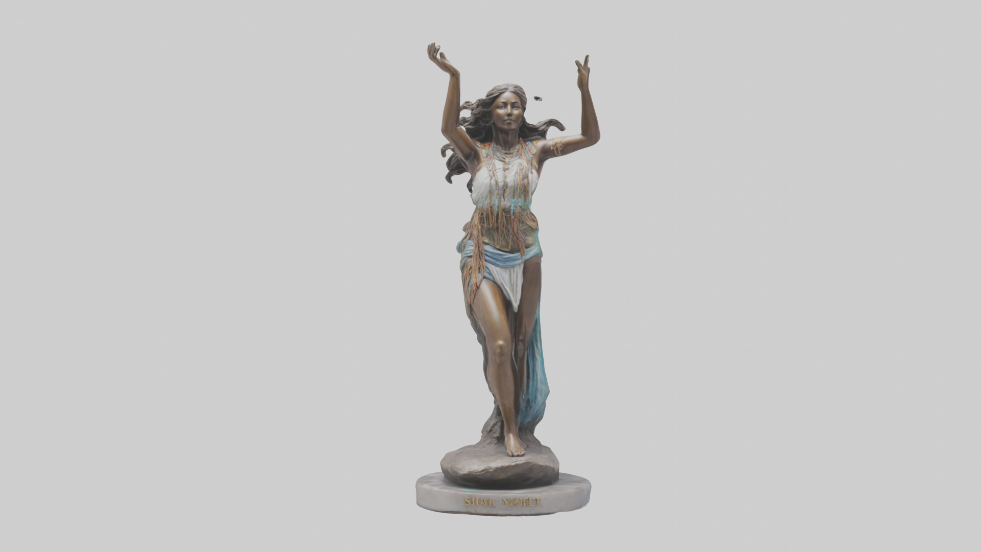Free Spirit Rising statue model Low-poly 3D model_13