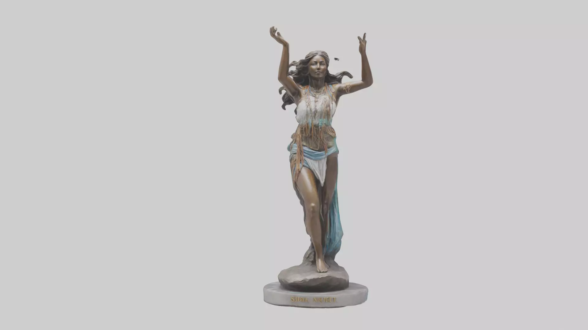 Free Spirit Rising statue model Low-poly 3D model_0