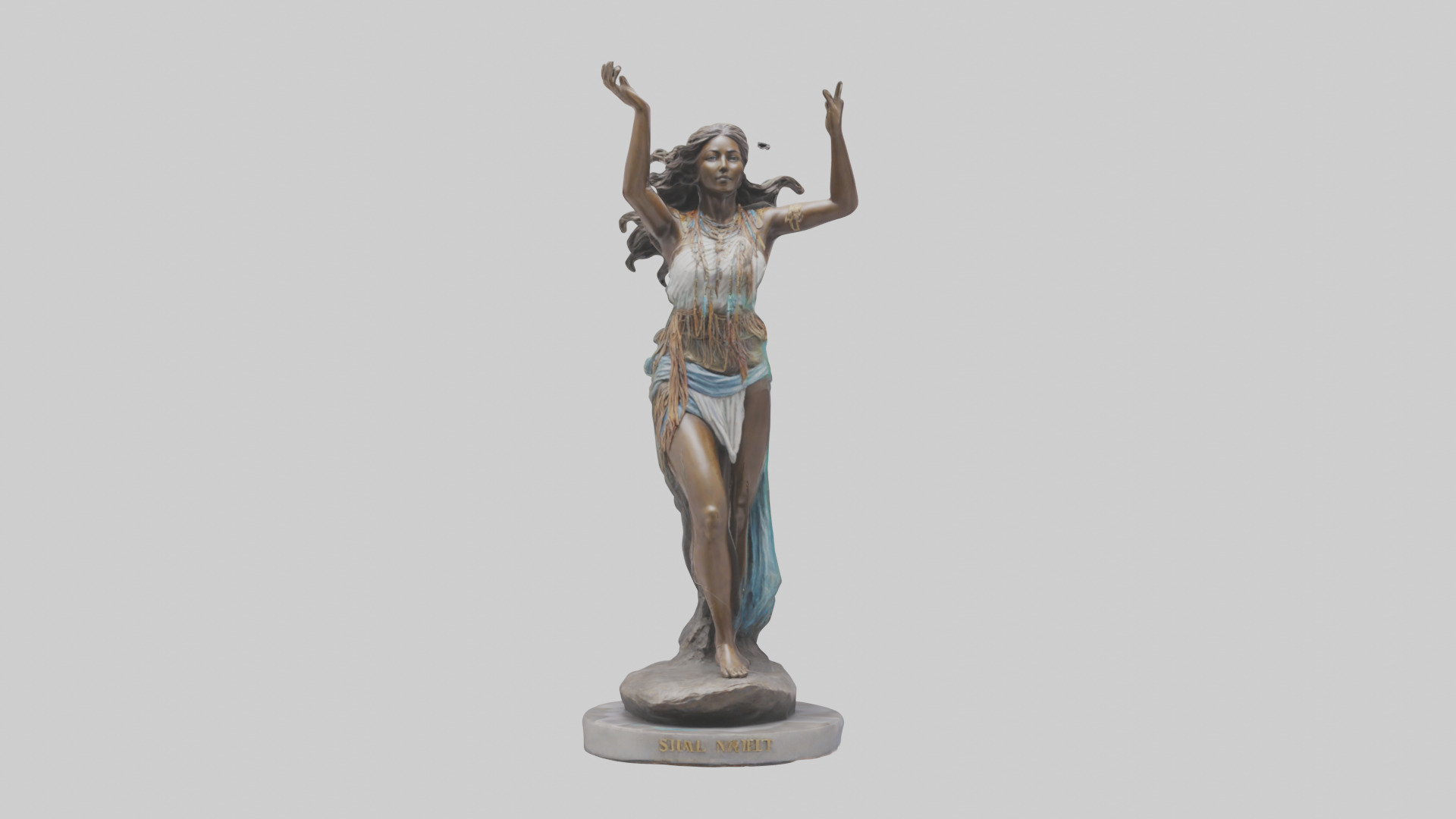 Free Spirit Rising statue model Low-poly 3D model_15