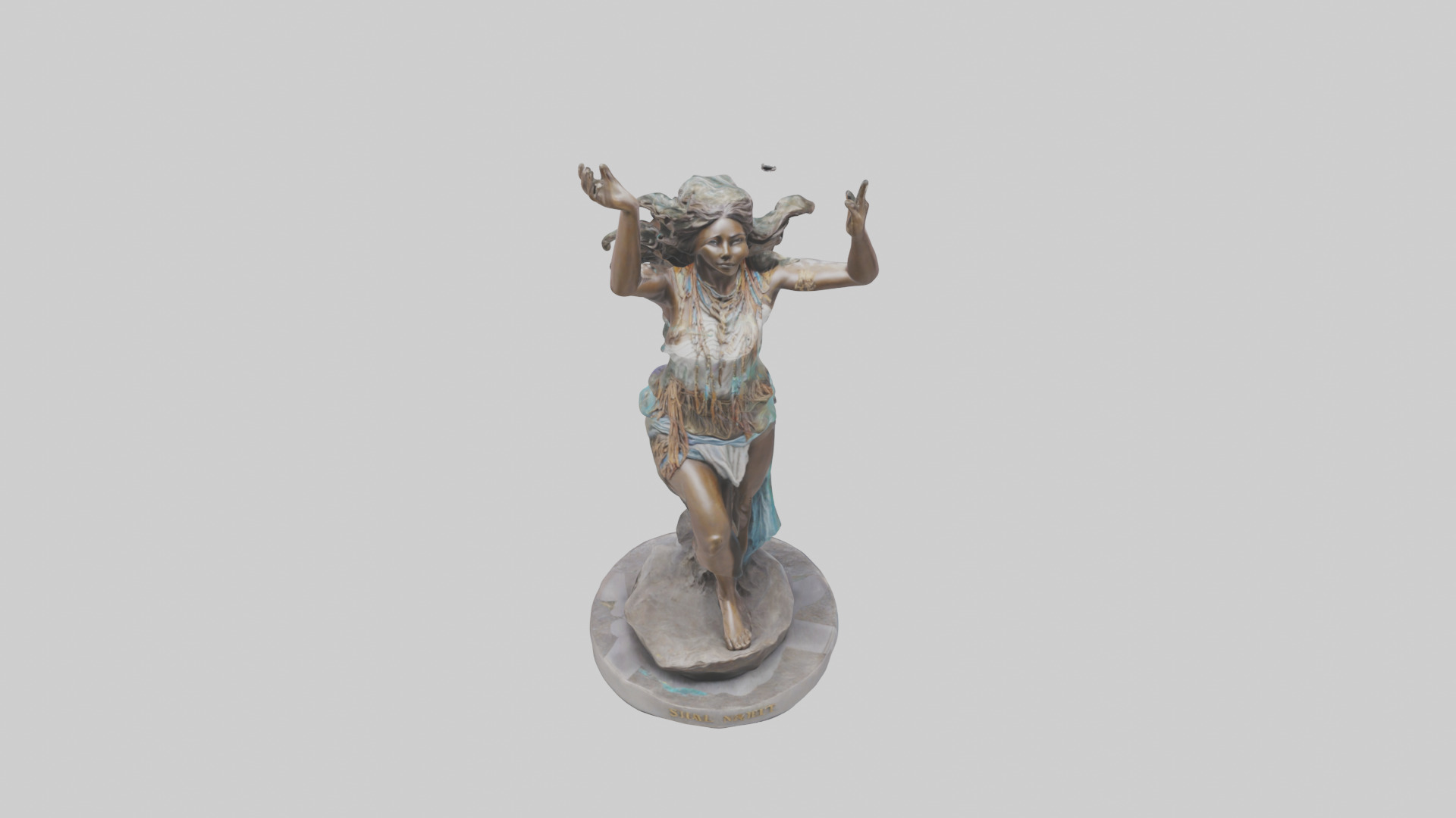 Free Spirit Rising statue model Low-poly 3D model_26