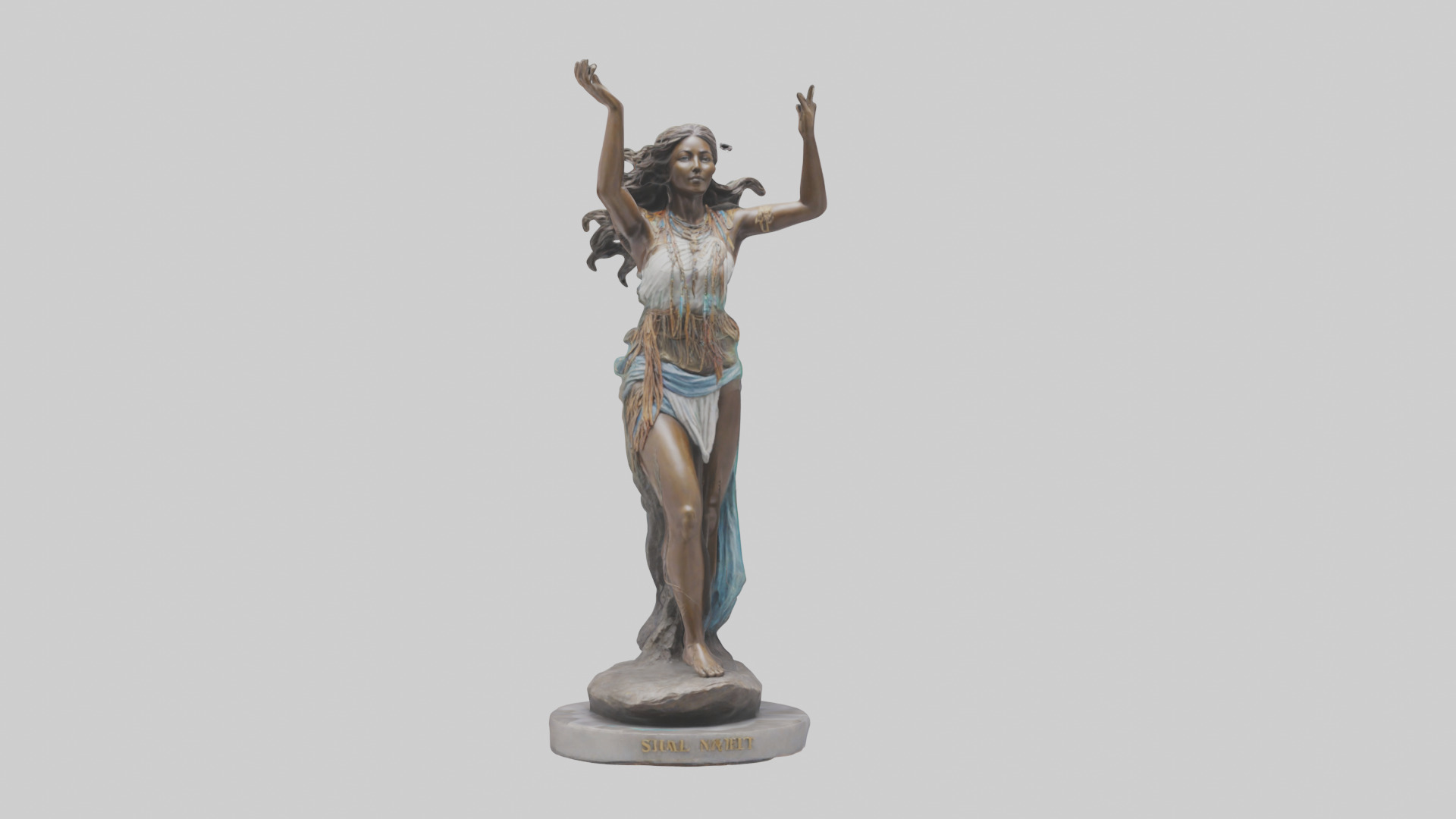 Free Spirit Rising statue model Low-poly 3D model_17