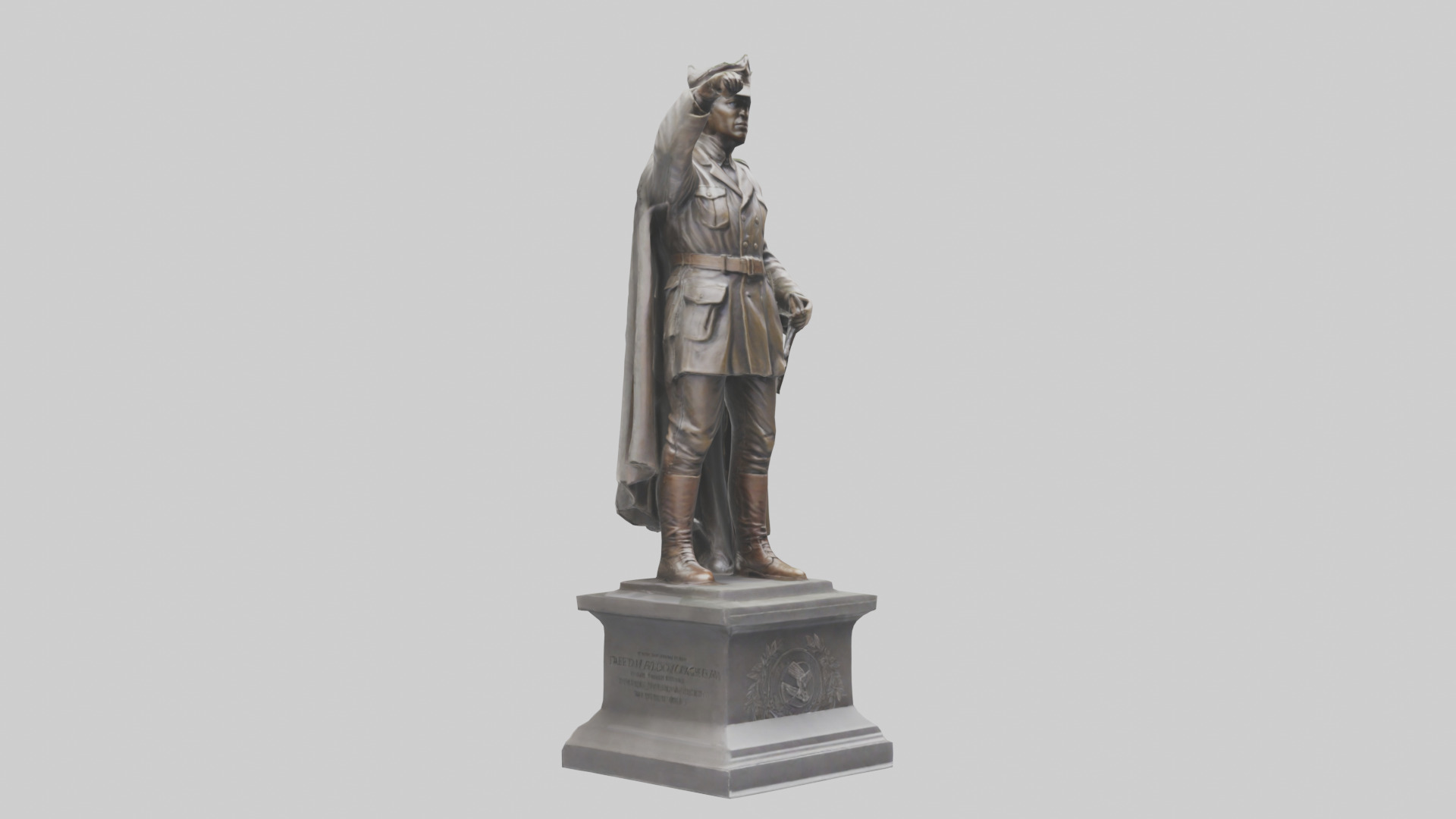 Freedom Fighter Statue model Low-poly 3D model_1