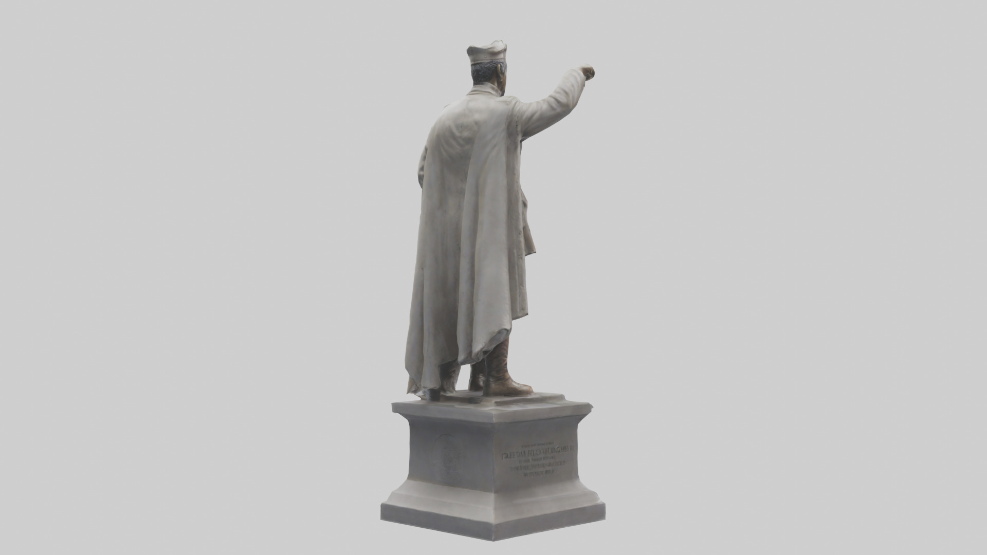 Freedom Fighter Statue model Low-poly 3D model_4
