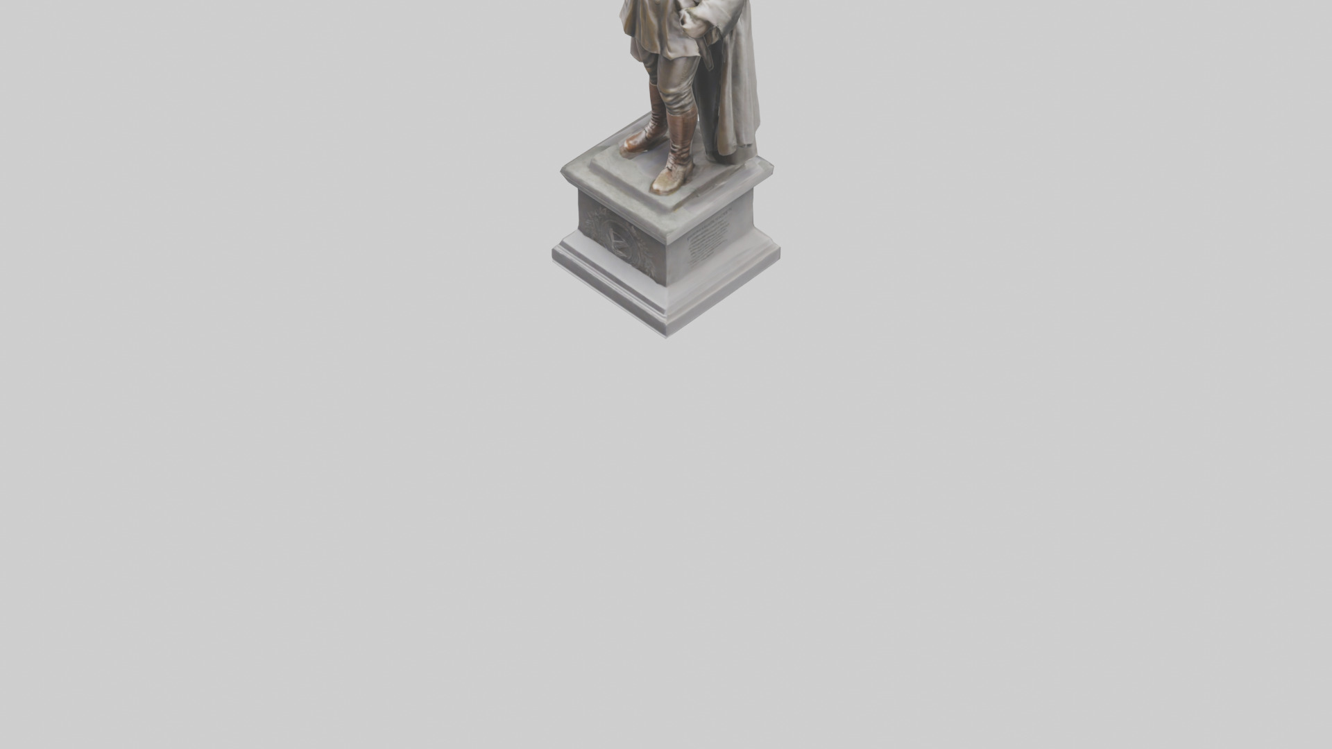 Freedom Fighter Statue model Low-poly 3D model_7