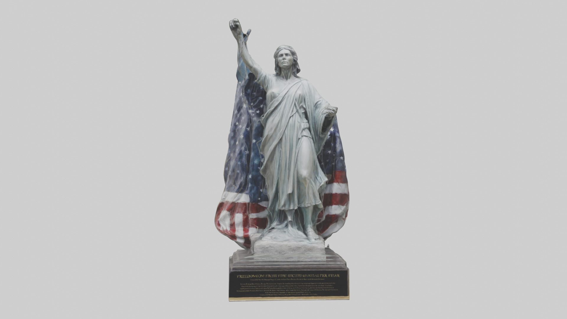 Freedom from Fear statue model Low-poly 3D model_19