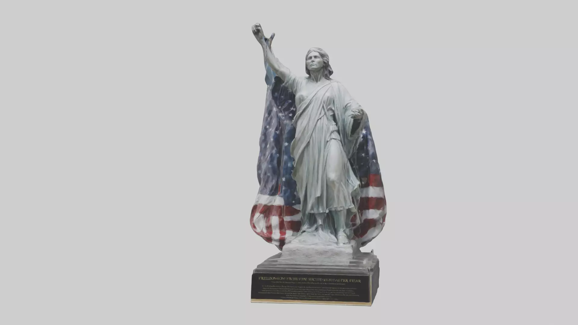Freedom from Fear statue model Low-poly 3D model_0