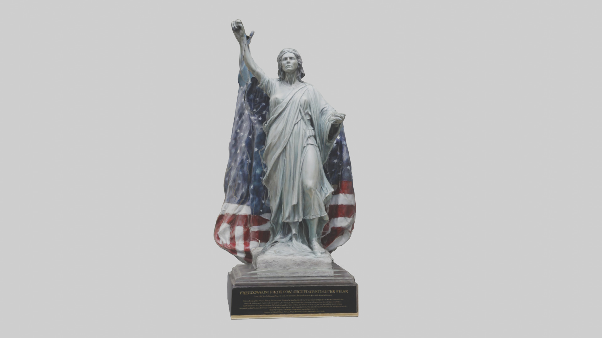 Freedom from Fear statue model Low-poly 3D model_17