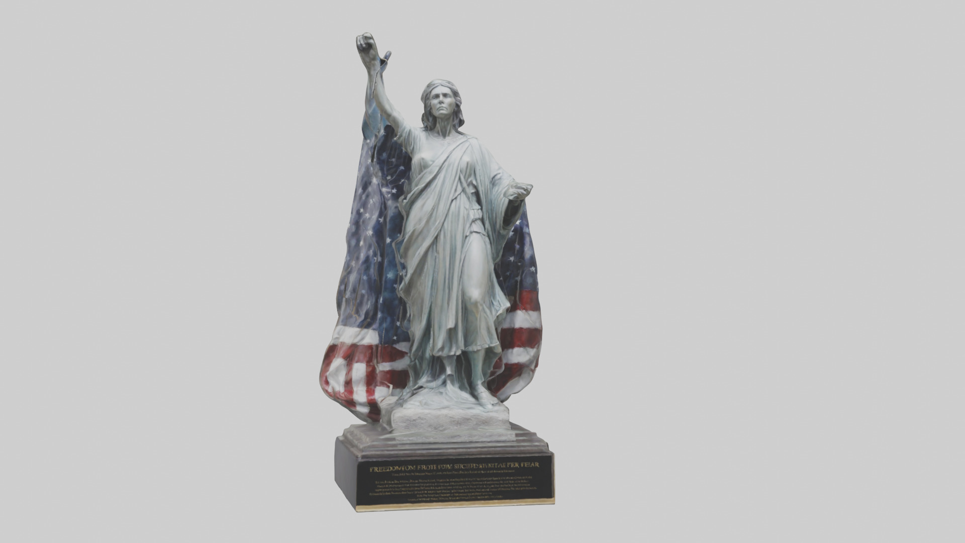 Freedom from Fear statue model Low-poly 3D model_18