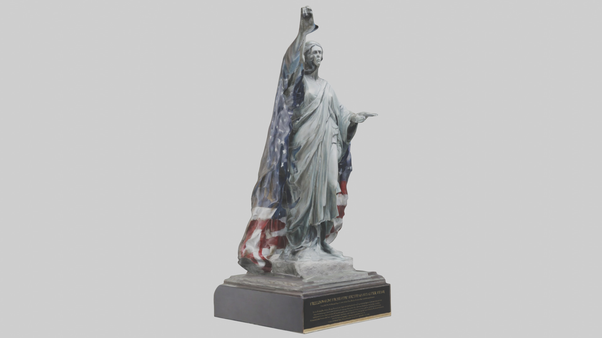 Freedom from Fear statue model Low-poly 3D model_8