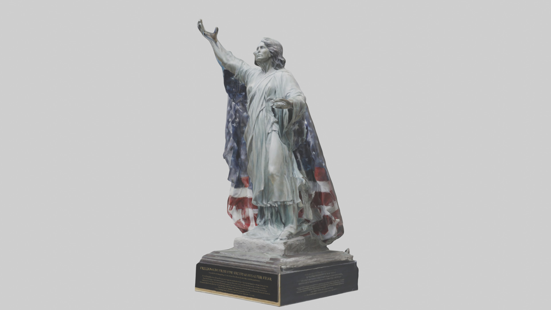 Freedom from Fear statue model Low-poly 3D model_12