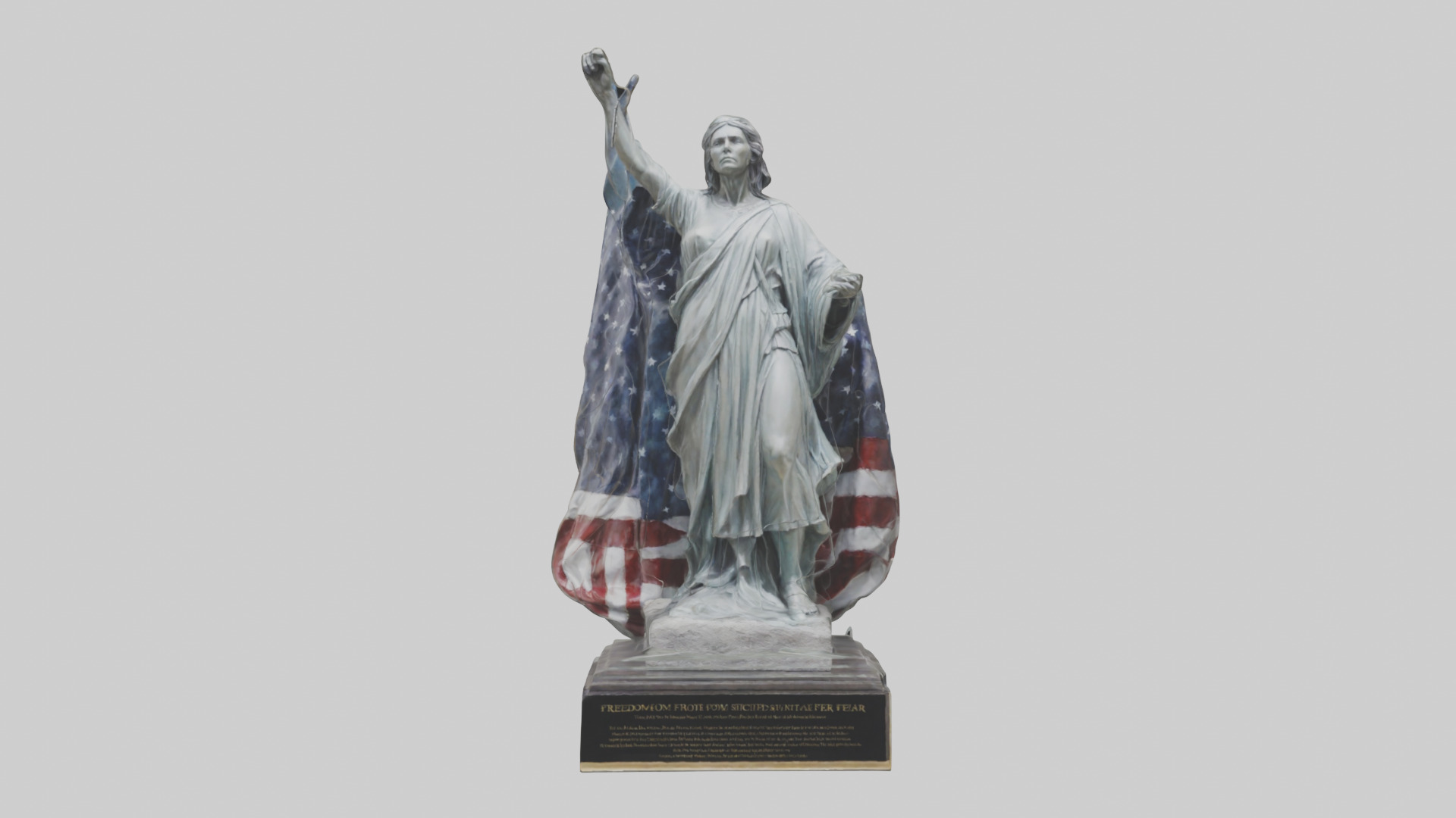 Freedom from Fear statue model Low-poly 3D model_11