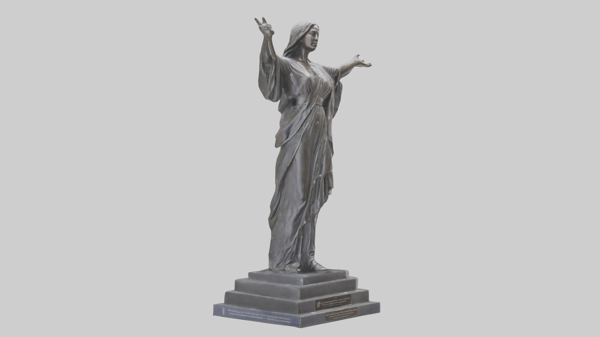 Freedoms Embrace statue model Low-poly 3D model_17