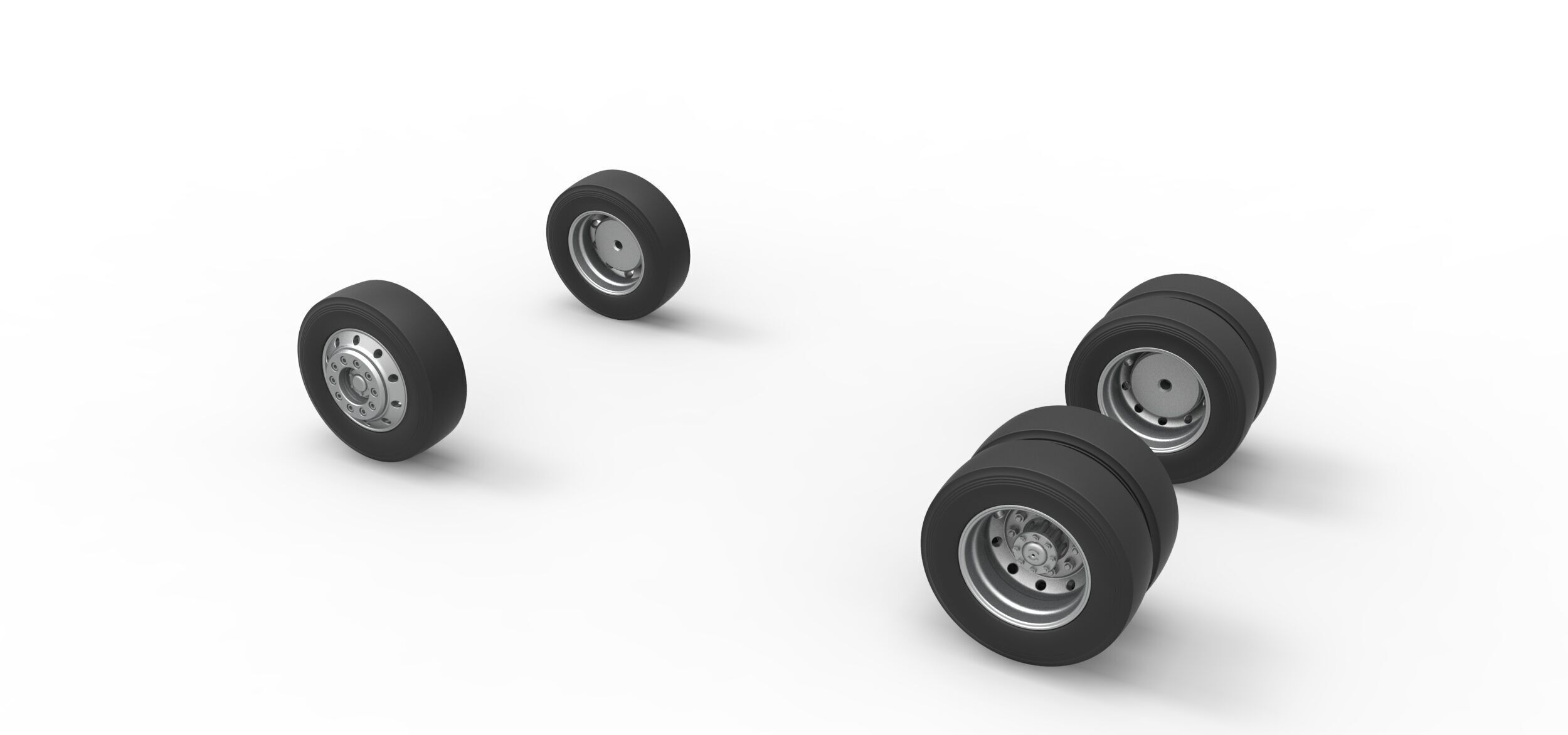 Wheel Set of Big Rig Racing Semi truck Scale 1 to 25 3D print model_6