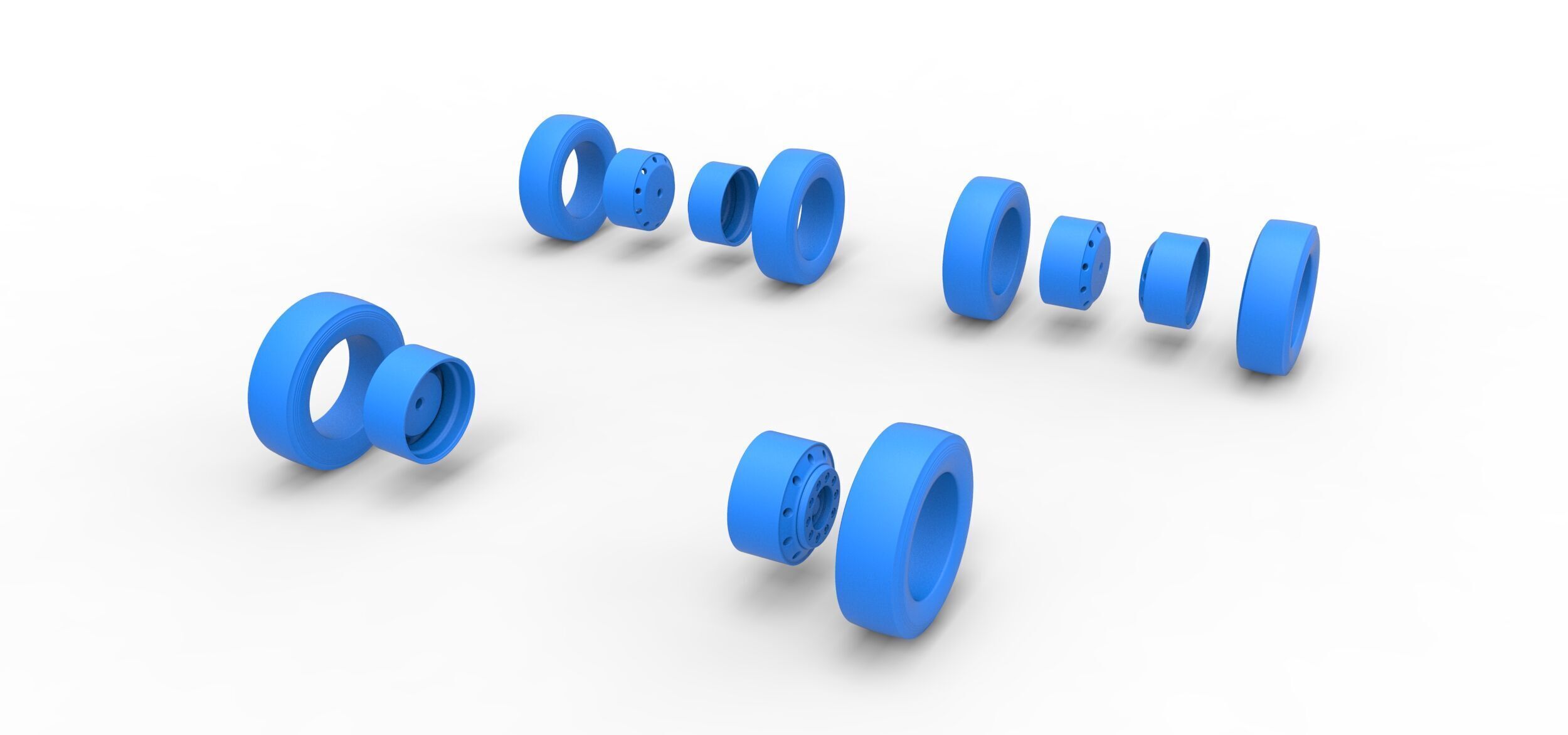 Wheel Set of Big Rig Racing Semi truck Scale 1 to 25 3D print model_9