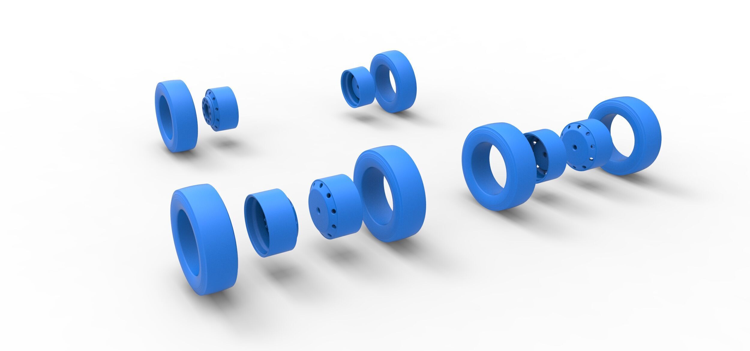 Wheel Set of Big Rig Racing Semi truck Scale 1 to 25 3D print model_11