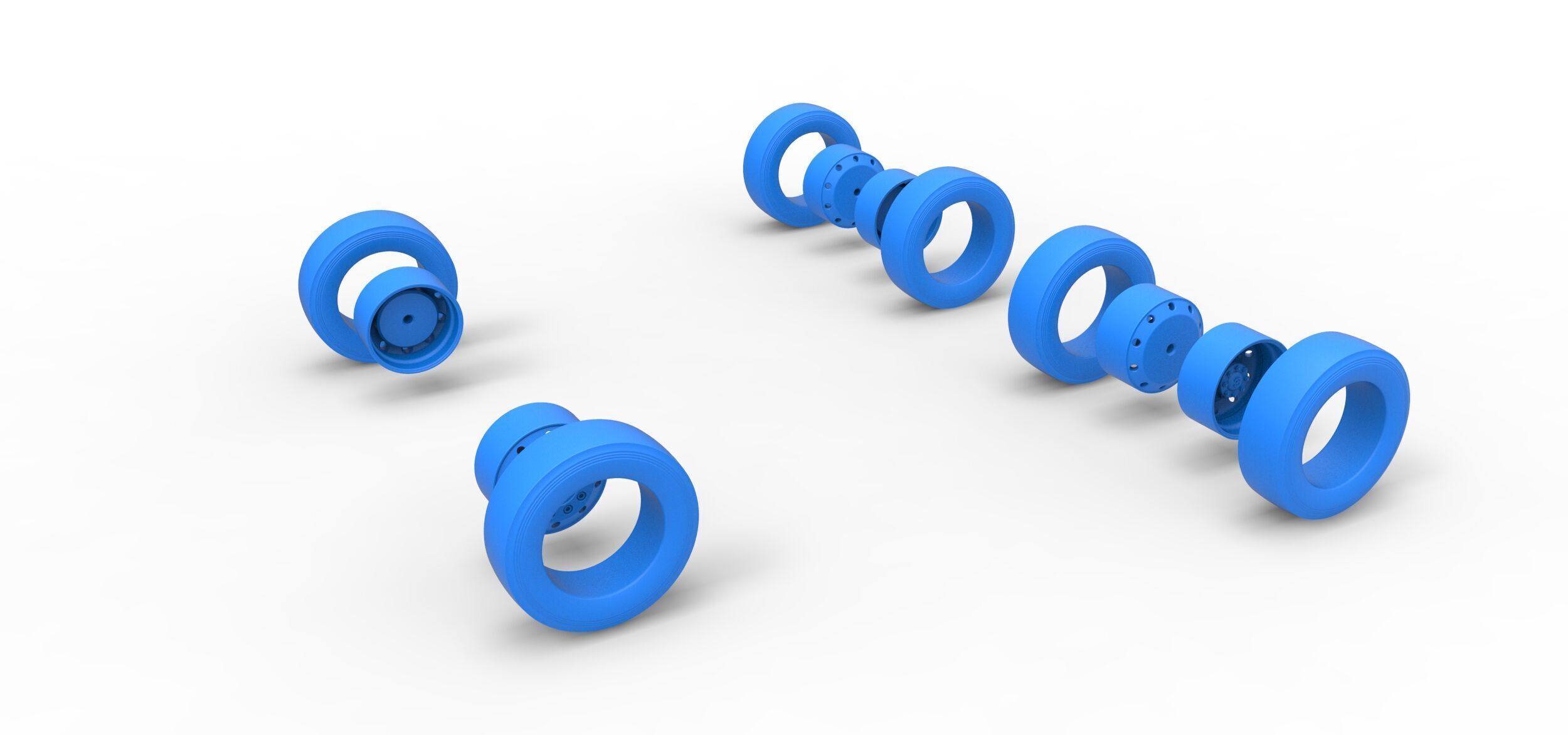 Wheel Set of Big Rig Racing Semi truck Scale 1 to 25 3D print model_10