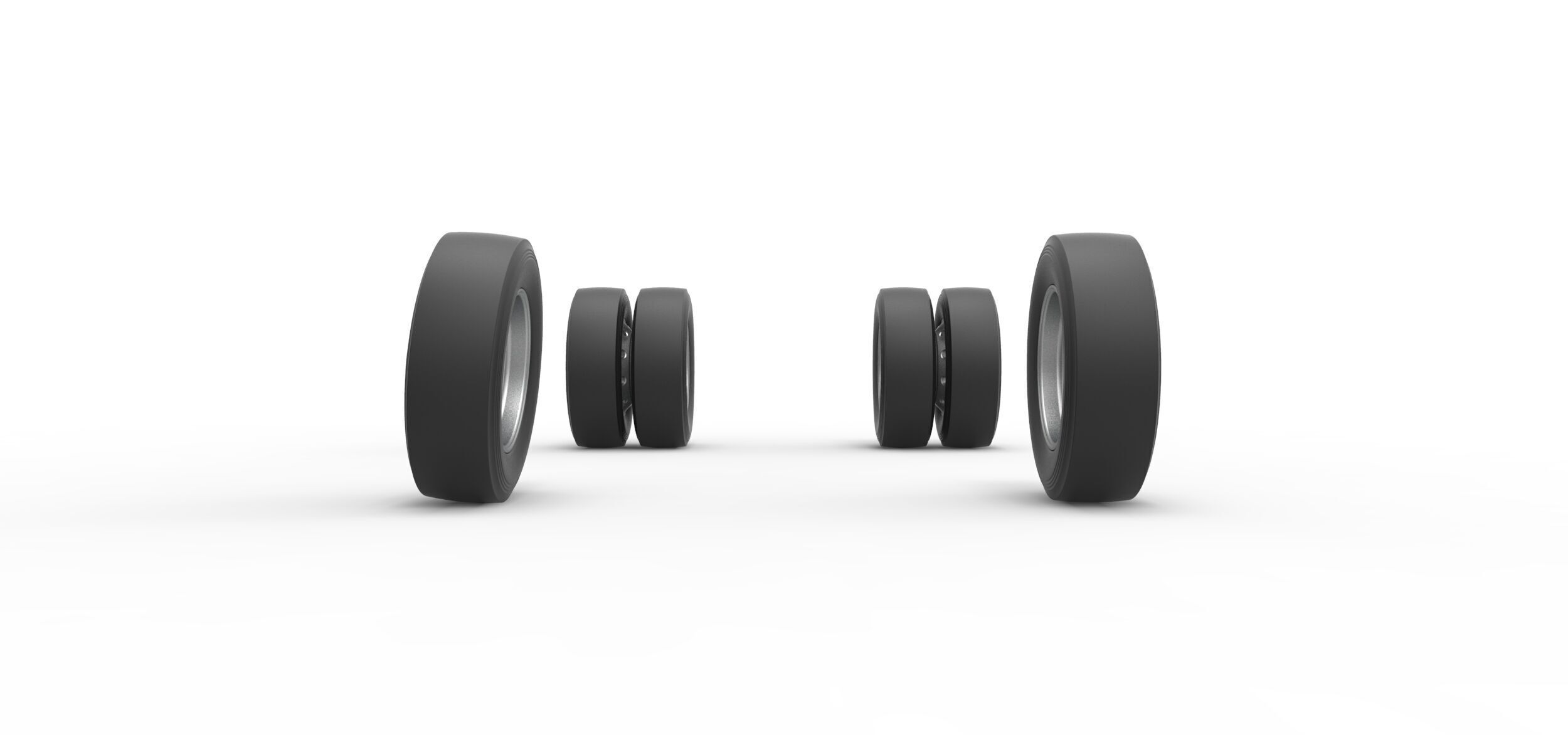 Wheel Set of Big Rig Racing Semi truck Scale 1 to 25 3D print model_2