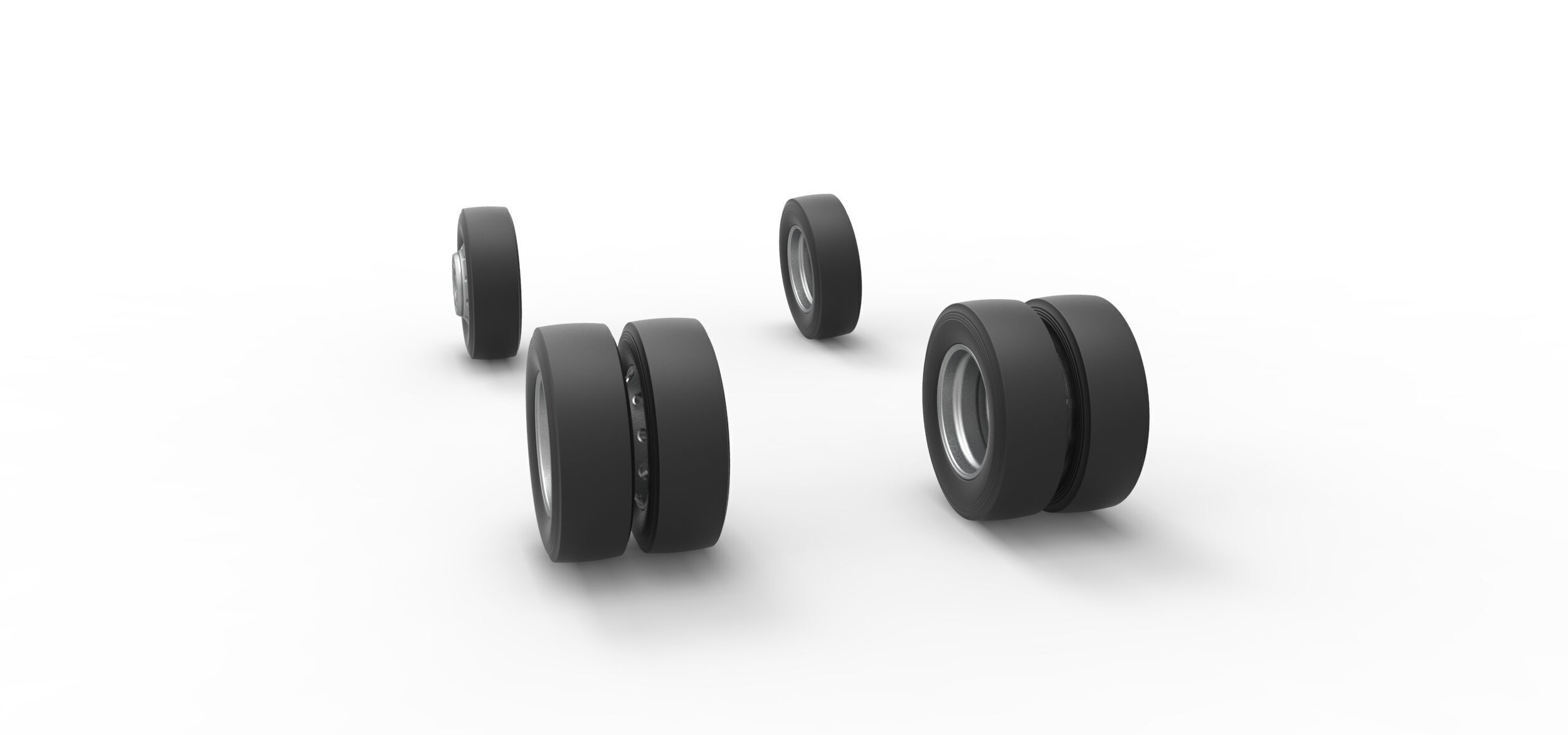 Wheel Set of Big Rig Racing Semi truck Scale 1 to 25 3D print model_7