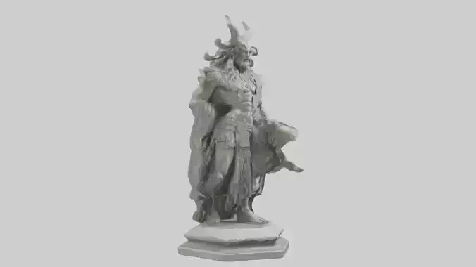Freyr statue model Low-poly 3D model