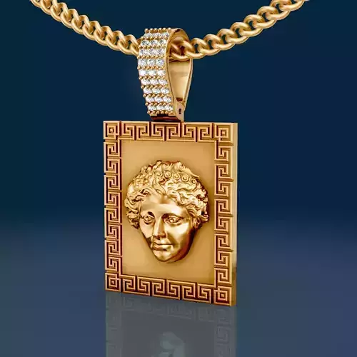 Greek pendant printable gold jewelry printable 3D model