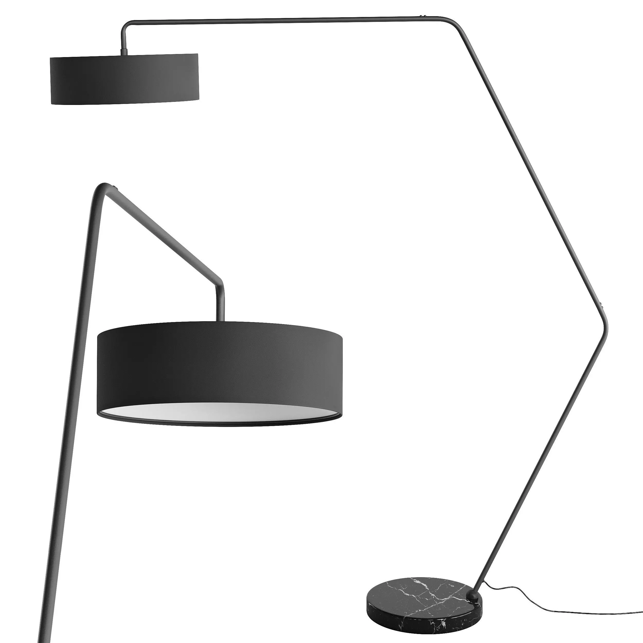 Heron Black Floor Lamp 3D model
