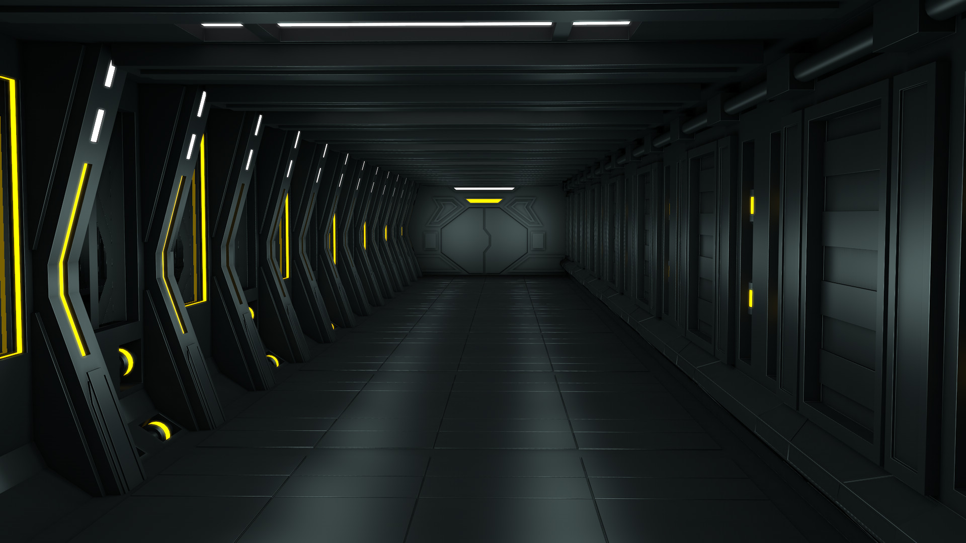 Sci Fi Tunnel 3D model_2