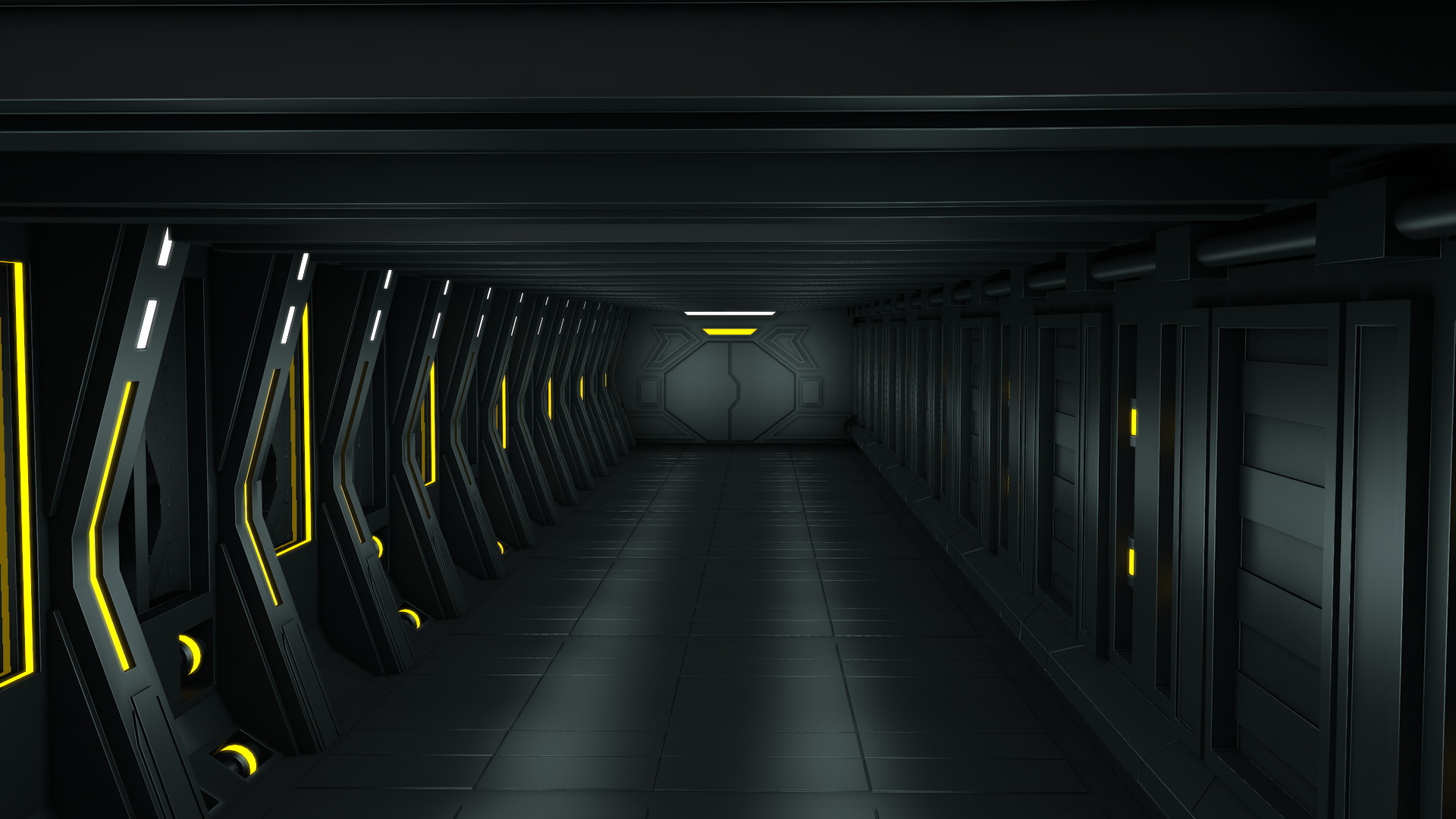 Sci Fi Tunnel 3D model_1