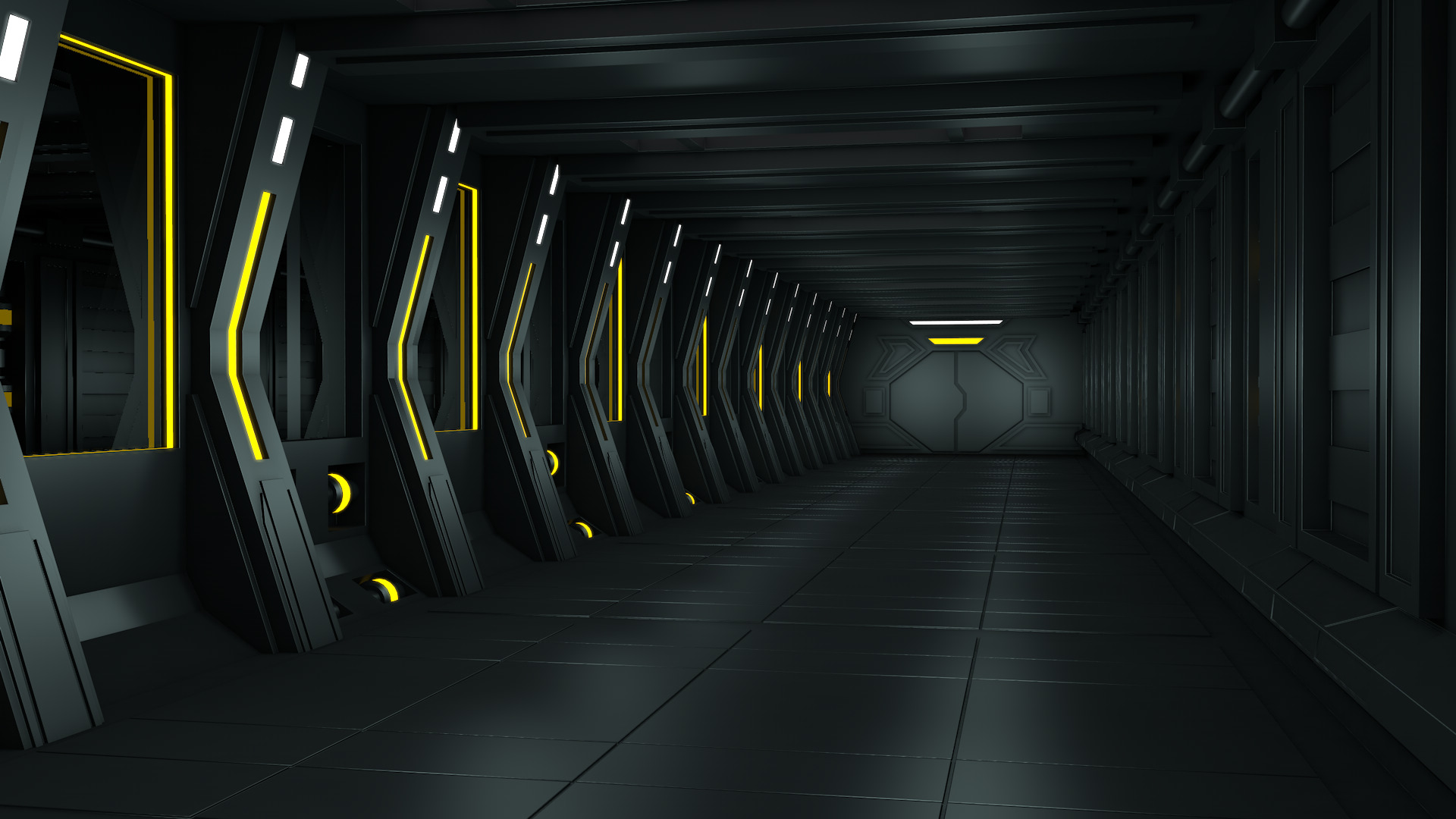Sci Fi Tunnel 3D model_4