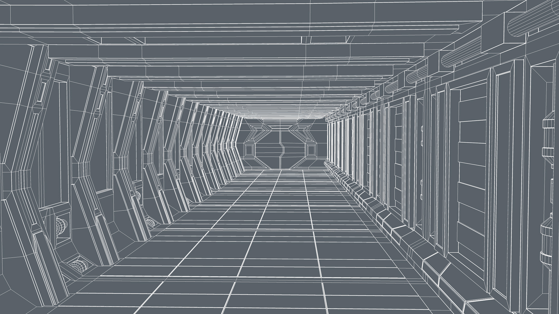 Sci Fi Tunnel 3D model_8