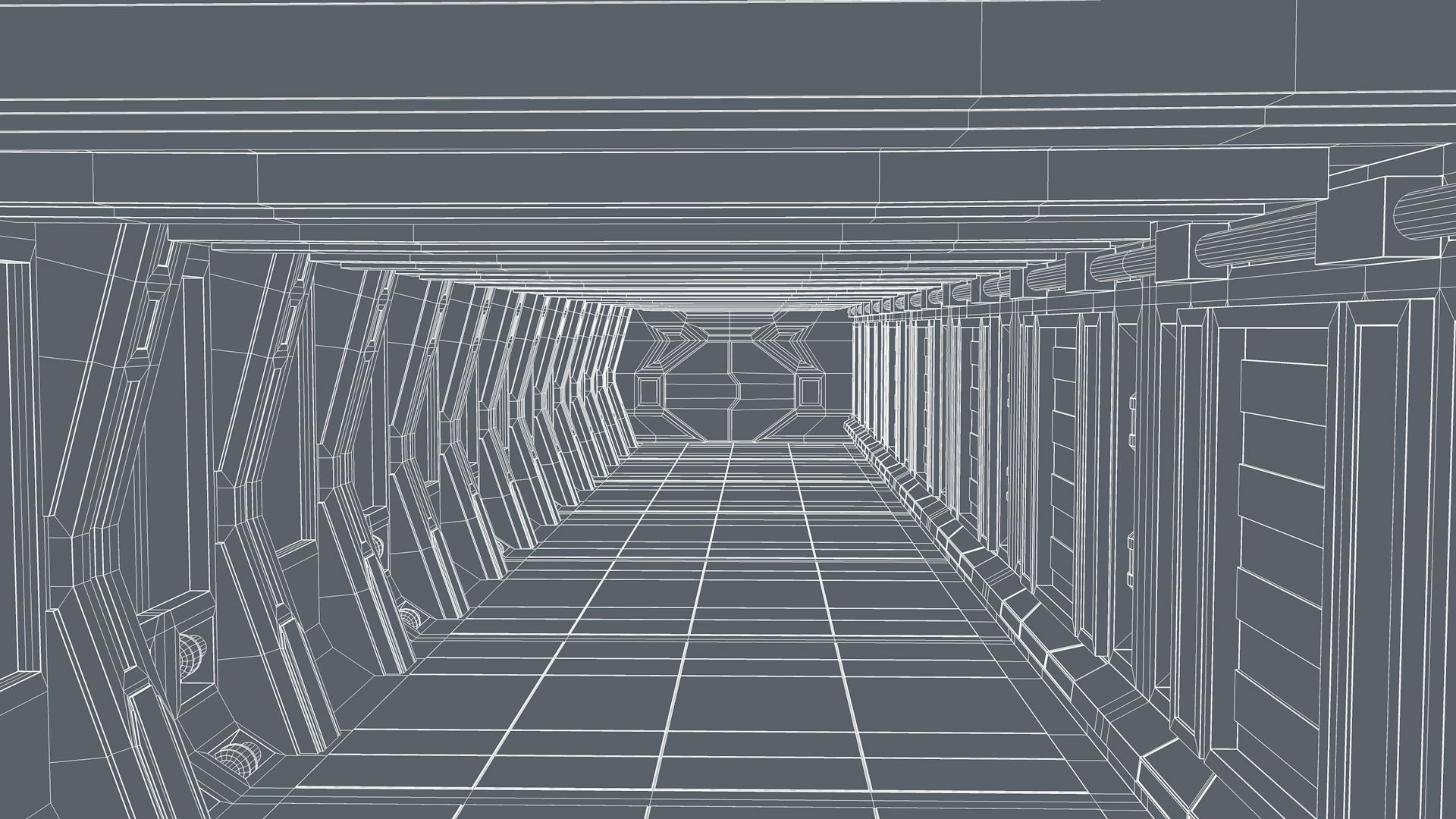 Sci Fi Tunnel 3D model_9