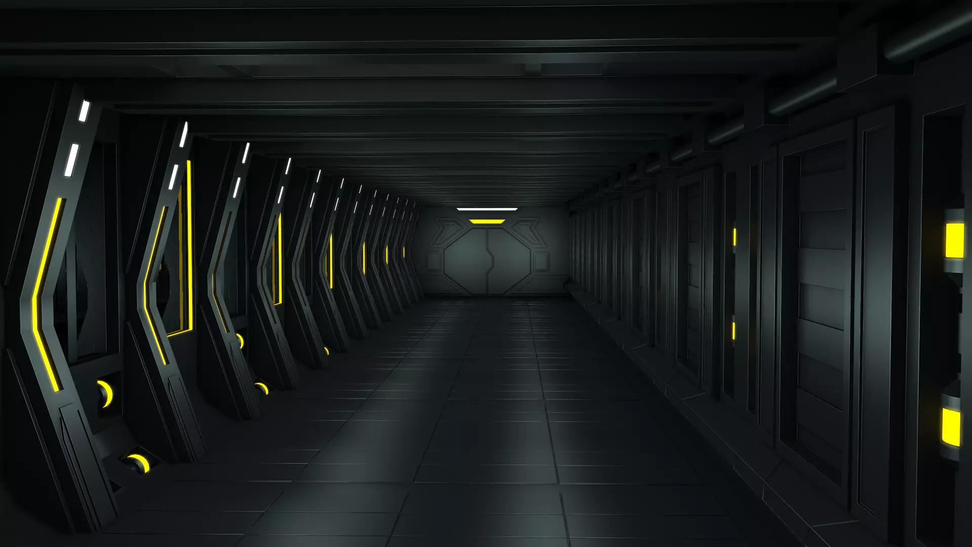 Sci Fi Tunnel 3D model_0
