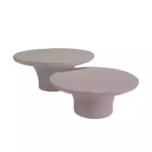 Pompeo Round Ivory Cast Resin Indoor Outdoor Coffee Table by CB2