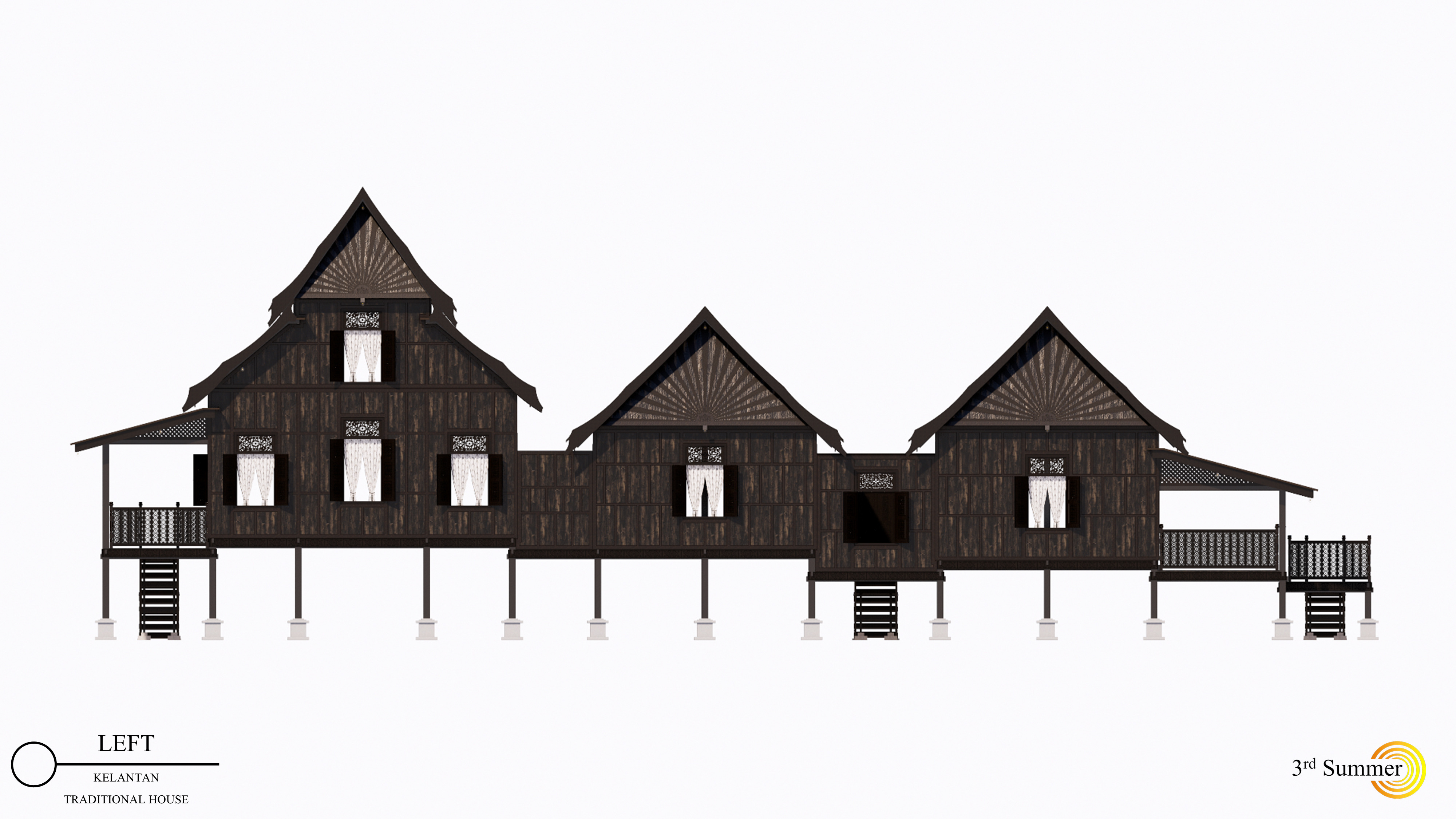 Kelantan Traditional House of Malaysia 3D model_5
