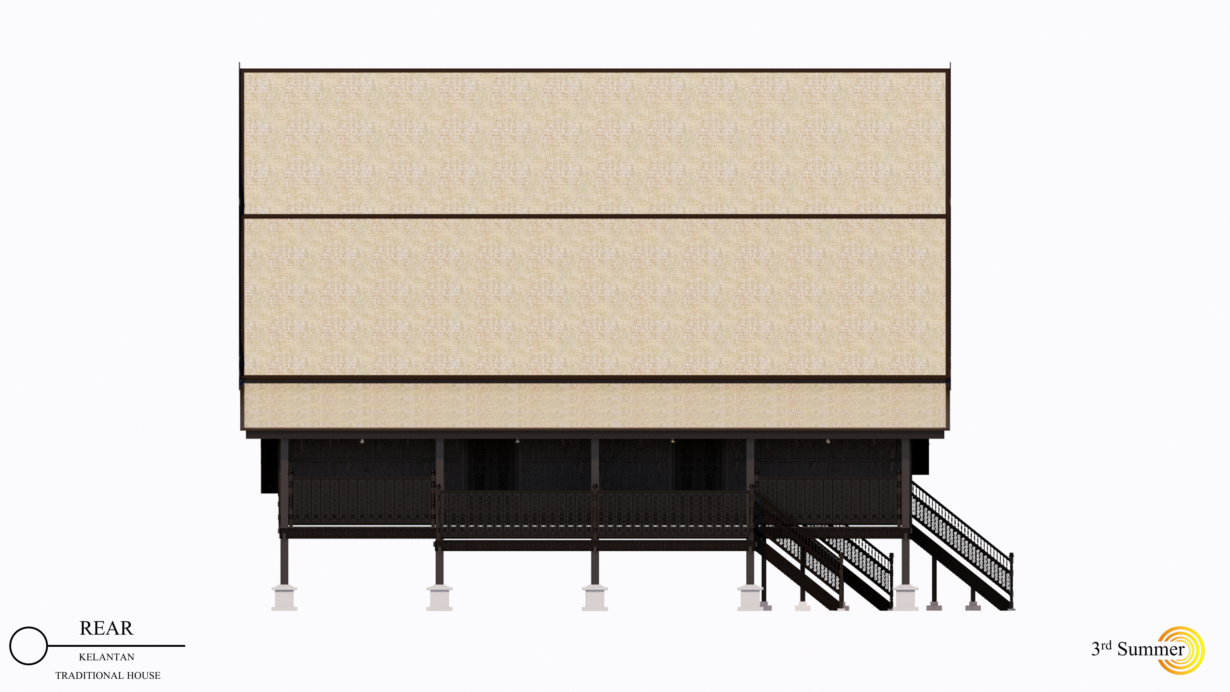 Kelantan Traditional House of Malaysia 3D model_7